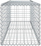vidaxl Gabion Basket with Cover - Versatile Outdoor Decoration/Structure - Galvanized Iron - 78.7"x19.7"x19.7" - Silver - Image 6