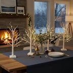 4 Pack Lighted Trees for Indoor Decor with Timer, 24 LED 2FT White Light up Birch Tree Tabletop Lamp for Birthday Thanksgiving Wedding Decor, Small Christmas Tree with Lights - Image 2
