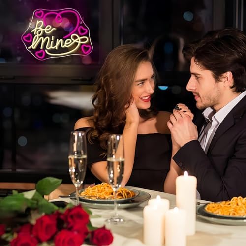 Be Mine LED Neon Sign Transparent Acrylic Light Decor for Wedding Birthday Party Wall Home Bedroom Room Art Decoration with USB Light Modulator 5V - Image 5