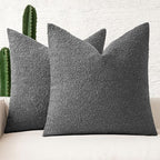 MIULEE 20x20 Decorative Boucle Couch Pillow Covers Charcoal by MIULEE