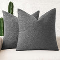 MIULEE 18x18 Decorative Boucle Couch Pillow Covers Charcoal by MIULEE