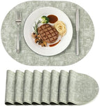 homing Heat Resistant Oval Placemats Set of 8, Grass Green by homing