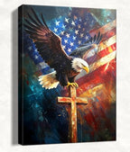 HomeifHue July 4th Patriotic Canvas Wall Art 4th of July USA Decorations American Flag Painting Picture Eagle Pictures for Wall Decor Independence Day Home Decor（F2 16x20in） by HomeifHue