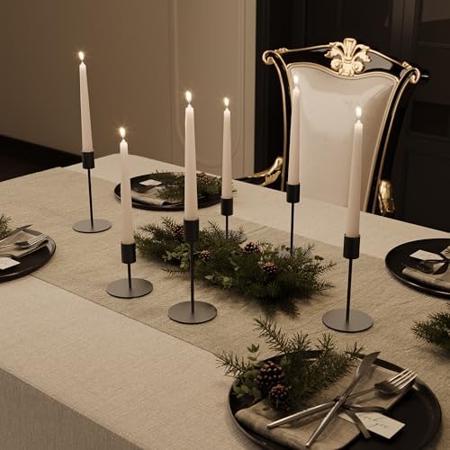 zeochyni Set of 24 Black Taper Candle Holder Bulks for Wedding, Party Decor - Image 2