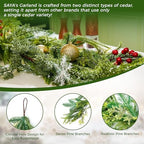 9ft Artificial Eriksson Cypress Garlands, Artificial Christmas Garlands Faux Green Cedar Fake Pine Needles Garland for Table, Stairs, Mantle, Holiday Decor(Eriksson Cypress,9 FT) - Image 2