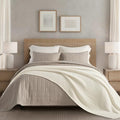 EVERGRACEHOME Chunky Chenille Knit Throw Blanket, 108x92, Ivory White by EVERGRACE