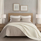 EVERGRACEHOME Chunky Chenille Knit Throw Blanket, 108x92, Ivory White by EVERGRACE