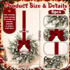 Riceshoot 6 Pcs 10'' Mini Christmas Cabinet Wreath Small Wreaths with Bow - Image 3