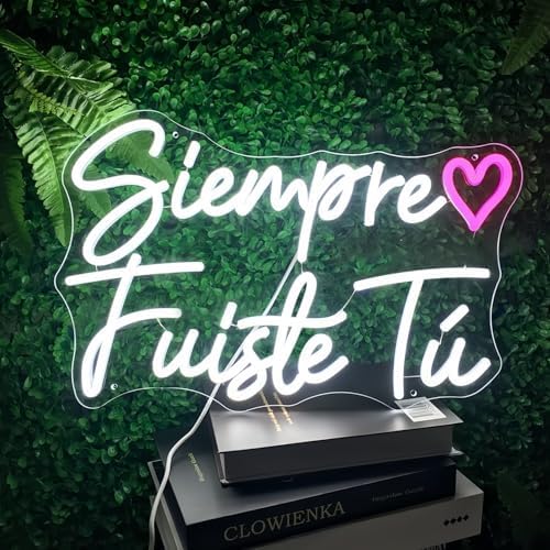 Siempre Fusite Tú LED Neon Sign Transparent Acrylic Light Decor for Wedding Birthday Party Wall Home Bedroom Room Art Decoration with USB Light Modulator 5V - Image 2