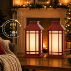 Bdor 13 Inch Christmas Outdoor Decorative Lanterns with Candle Timer 2 Pack - Image 5