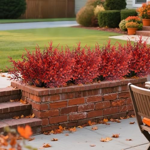 RECUTMS Artificial Fall Flowers Lavender Fake Burgundy Plants Gothic 36Pcs - Image 6