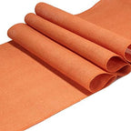 BambooMN Pumpkin 15" x 88" Vintage Burlap Table Runner for Rustic Wedding Bridal Shower Bachelorette Graduation Party Table Decor Decorations, 30 Pieces - Image 2