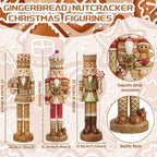 Simgoing 3 Pcs Gingerbread Nutcracker Figures Resin Christmas Nutcracker - Image 3