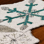 ALPHA Living HOME 36-Inch Beaded Table Runner, Glitz Decorative Runner for Dining Table, Wedding, Bridal Shower, Christmas & Farmhouse Décor, Chiffon White Sapphire - Image 2