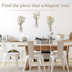 3 Piece Metal Flower Wall Art for Bedroom Living Room Rustic Farmhouse Floral Wall Decor for Bathroom Dining Room Boho Home Decorations Modern Minimalism Walls Hanging Sculptures(Gold Yellow White) - Image 5
