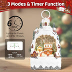 Christmas Snow Globe Lantern with 8 Holiday Music, Christmas Water Snow Globe USB/Battery Powered 6H Timer, Glitter Snowfall Build A Snowman Scene for Family Friends (Build A Snowman) - Image 4