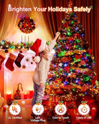 Multicolor Christmas Lights 552FT 1400LED, Extra Long Outdoor String Lights Waterproof, Timer & Memory, 8 Modes Dimmable Plug in Fairy for Outside Tree Wedding Patry - Image 3