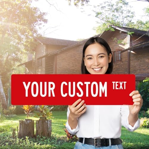 Custom Street Sign, Personalized Novelty Road, Blue Border, Christmas - Image 2