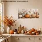 WAXWHELK Pumpkin Fall Canvas Wall Art, Neutral Gray and Beige Pumpkin Painting Pictures, Autumn Rustic Farmhouse Thanksgiving Artwork for Living Room Bedroom Home Decor (12"x24") - Image 3