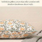 Floral Pillow Covers Yellow Set of 2 Pillow Covers 18x18 inches Throw Pillow Covers for Couch Bed Bedroom Living Spring Pillow Covers Boho Decorative Pillow Farmhouse Decor - Image 3