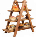 Wooden 3 Tier Serving Tray, Detachable Cupcake Stand, Rectangle Serving Platter Three Tiered Stand,Fruit,Appetizer,Dessert Decorative Tray Decor Party Food Table Display by HDODA