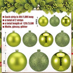2 Pcs 6 ft Christmas Ball Ornament Garland, Light Green - Image 2