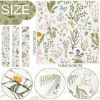 Funnymoom 36 Pcs Herbs Wildflowers Cloth Napkins Green Pink Reusable - Image 3