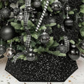 XmasExp Christmas Tree Collar, 33.5 inch Sequin Halloween Tree Skirt Stand Base Cover for Home Decor, Large Size 6 Piece Black by XmasExp