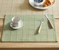ZeeMart Linen Checked Farmhouse Placemats Set of 6, Sage Green 13x19in by ZEEMARTONLINE