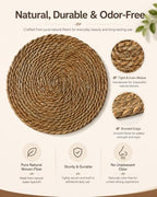 GYKLE Woven Placemats Set of 20, 11.8Inch Round Placemats - Image 3