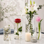KRNDUMA 15pcs Glass Vase Cylinder Vases for Centerpieces 4,6,7.5,8,10 Inch Tall Small Flower Glass Vases Home Decor Centerpiece Table Clear Flower Vase Decorations for Wedding＆Holiday - Image 4