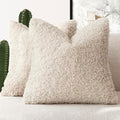 Foindtower Decorative Fuzzy Faux Fur Throw Pillow Cover 26x26 Inch Ivory by Foindtower