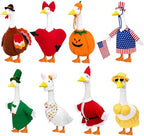 8 Pack Porch Goose Outfits, Seasonal Clothes for 23 Inch Goose Statue by LKMXD