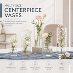 KRNDUMA 15pcs Glass Vase Cylinder Vases for Centerpieces 4,6,7.5,8,10 Inch Tall Small Flower Glass Vases Home Decor Centerpiece Table Clear Flower Vase Decorations for Wedding＆Holiday - Image 3