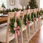Thiccywoov 8 Pcs 9" Mini Christmas Wreaths for Cabinets with Plaid Bow by Jgiusenfg