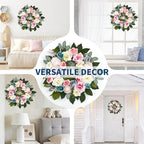 Garvee 20 Inch Spring Wreaths for Front Door, Artificial Pink Rose Wreath - Image 7