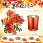 Umigy 6 Set Fall Candle Holders Glass Votive, Daisy, Orange - Image 2