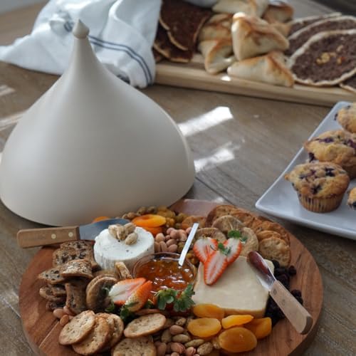 Cloche – 10x14” Modern Ceramic-Like Finish with Wood Accents, Elegant Cloche Dome Display, Perfect for Ramadan Decorations, Eid Decor & Dessert Presentation - Image 6