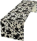 Southwestern Cowhide Print Table Runner Black and White Cowhide Tablecloth Cow Print Table Cloths for Parties Kitchen Cowboy Birthday Home Table Decorations 13x120in by Unknown