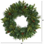 Nearly Natural 24 in Mixed Pine Artificial Christmas Wreath with LEDs - Image 2