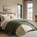 EVERGRACEHOME Chunky Chenille Knit Throw Blanket, 108x92, Olive Green - Image 6