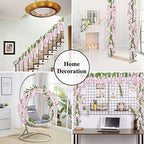 U'Artlines 10Pcs 7.2 Ft/Piece Artificial Wisteria Garland Pink - Image 5