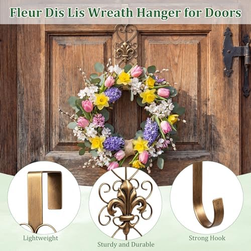 2 Pcs Halloween Wreath Hangers for Front Door, 15.5 in, Bronze - Image 4