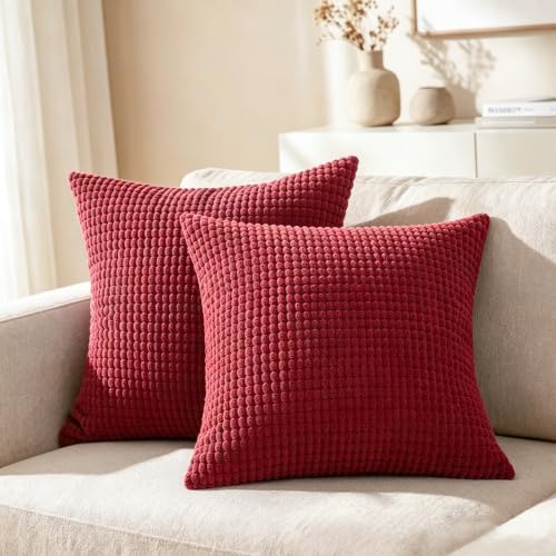 CaliTime Decorative Couch Throw Pillow Covers 26 X 26 Inches Burgundy by CaliTime