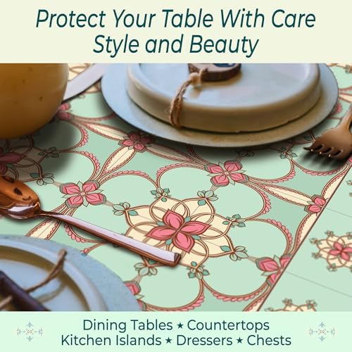 Heat Resistant Table Runner, 39 x 12 Inch - Romantic Design - Image 3