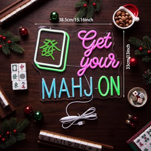 Zhengmy Mahjong Neon Sign for Wall Decor Get Your Mahjong Neon Sign - Image 3