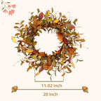 YNYLCHMX 20" Fall Wreath for Front Door, Eucalyptus, Berry and Magnolia - Image 2