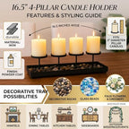 Seraphic Black Iron 4-Pillar Candelabra – Elegant Tabletop Candle Holder Centerpiece for Weddings, Dining, Parties & Home Decor - Image 5