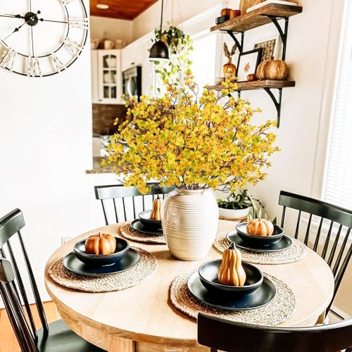 Uieke 30Pcs Artificial Fall Flowers Babys Breath Flower Bulk Fake Yellow Silk Flowers Artificial Gypsophila Bouquet Floral for Home Festival Wedding Party Décor - Image 6