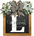 16'' Personalized Last Name Welcome Sign, Door Wreaths for Front Door Outside, Spring Wreath for Front Door Decor, Farmhouse New Home Gifts for Home (L) by Jxueych